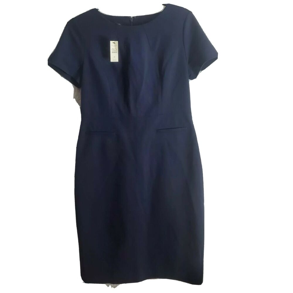 Women's Talbots casual Dress navy blue , 4p Pettit